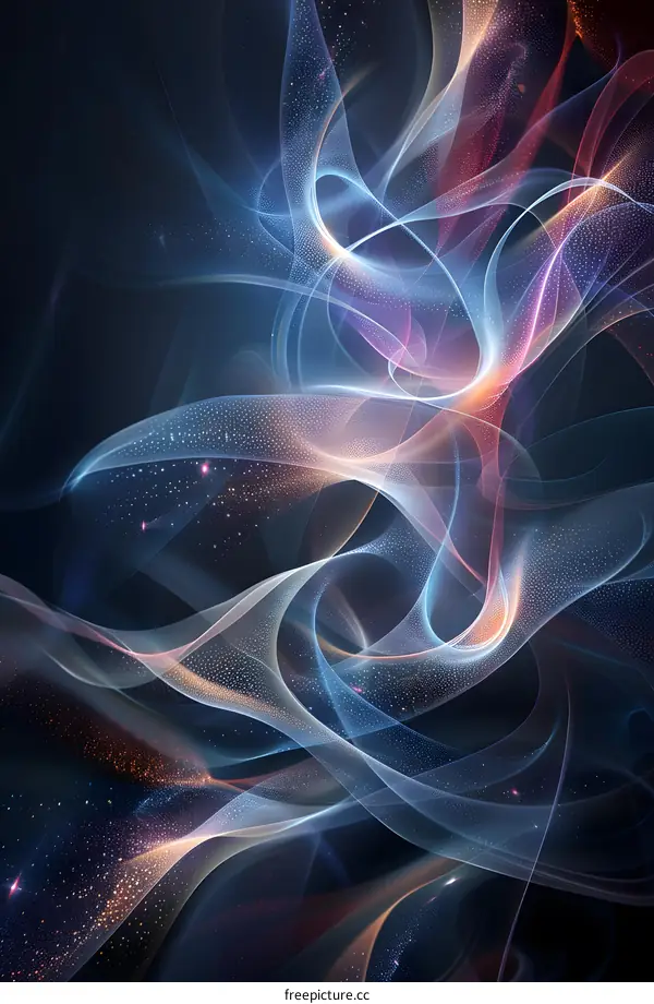 Colorful abstract glowing light curves