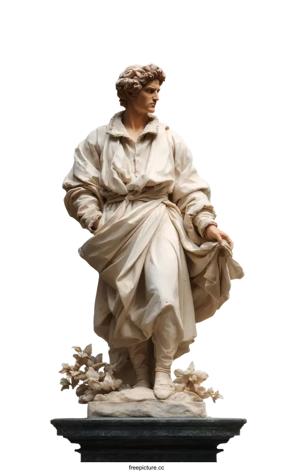 [Transparent Background PNG]Elegant Renaissance Sculpture of a Man