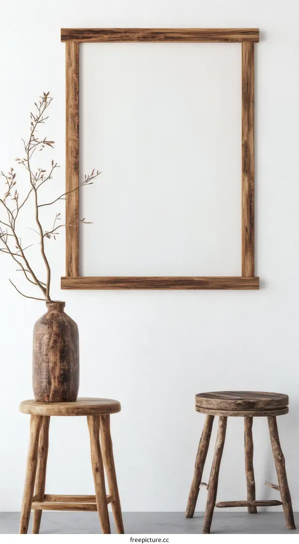 Wooden Frame with Minimalist Decor