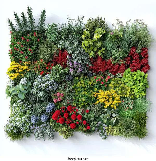 Colorful Vertical Garden Design Illustration