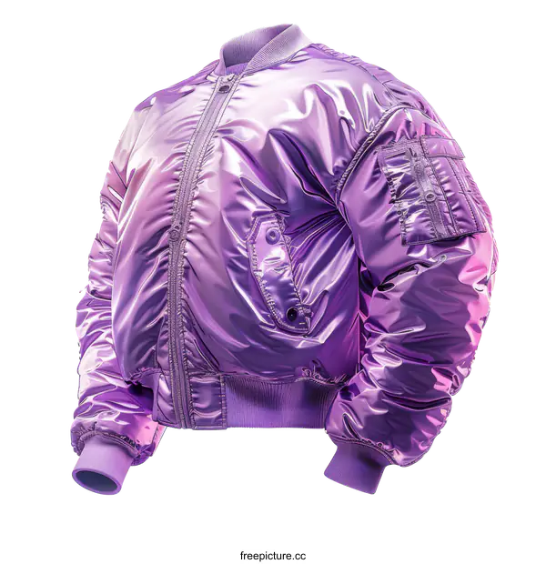 [Transparent Background PNG]Purple bomber jacket isolated on white background