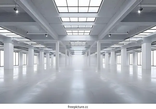 Empty Large Modern Industrial Warehouse Space