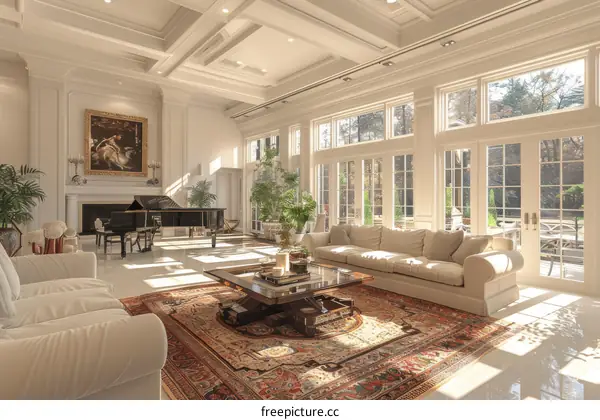 Luxury Living Room with Classic Architecture