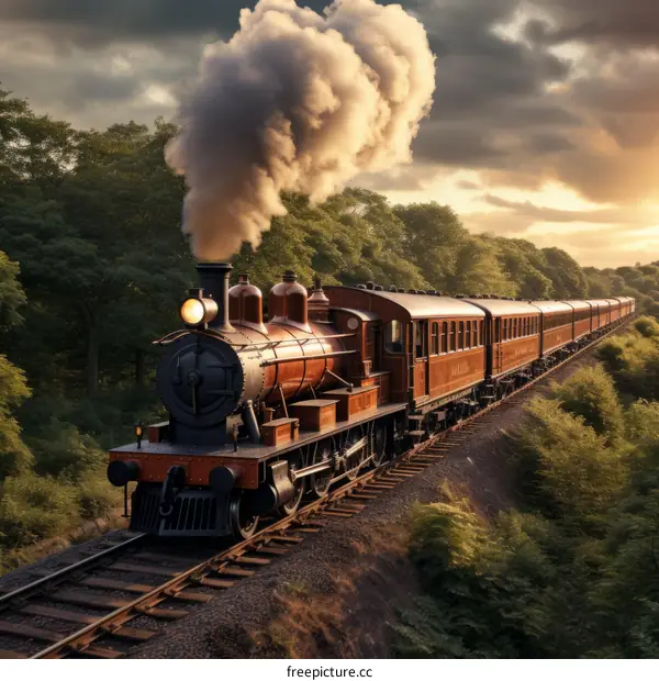 Steam Train Adventure Through a Verdant Forest