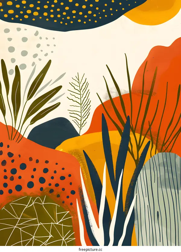 Abstract Art With Nature Inspired Shapes