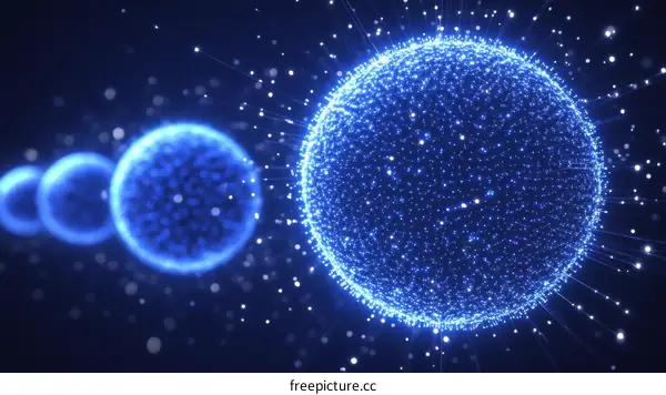 Abstract glowing sphere illustration with particles