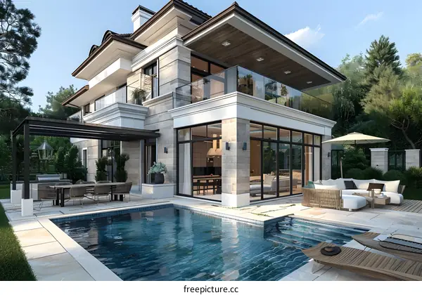Modern house with swimming pool