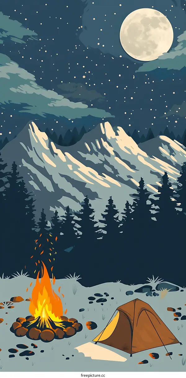 Campsite Under the Starry Night Sky