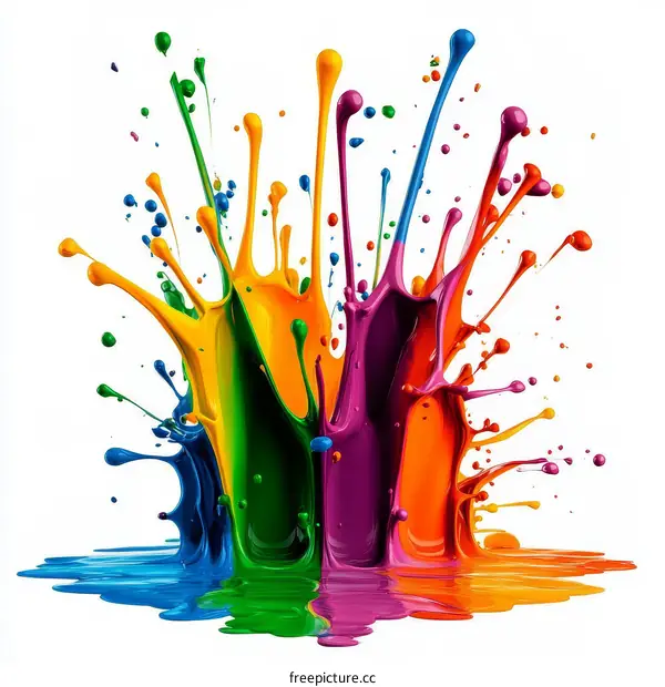 Colorful Paint Splatter Art Explosion