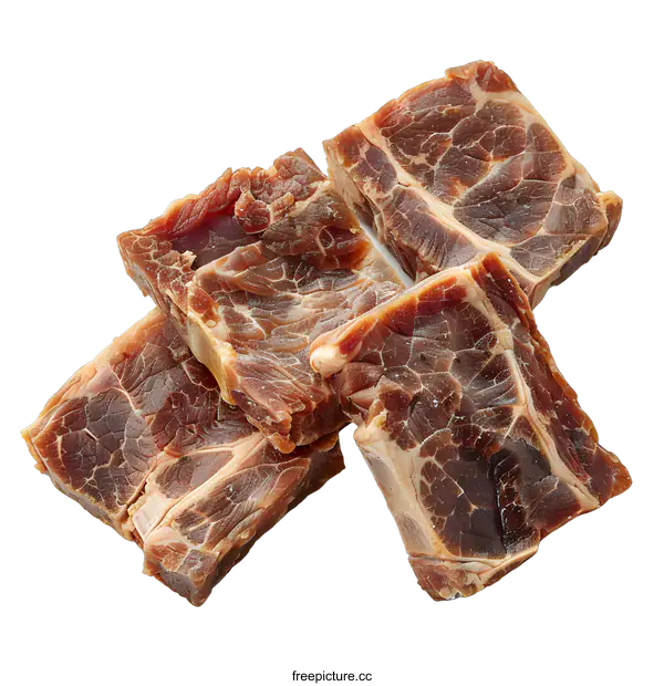 [Transparent Background PNG]Four Pieces of Smoked Beef Short Ribs