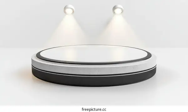 Abstract Minimalist Round Display Stage with Spotlight