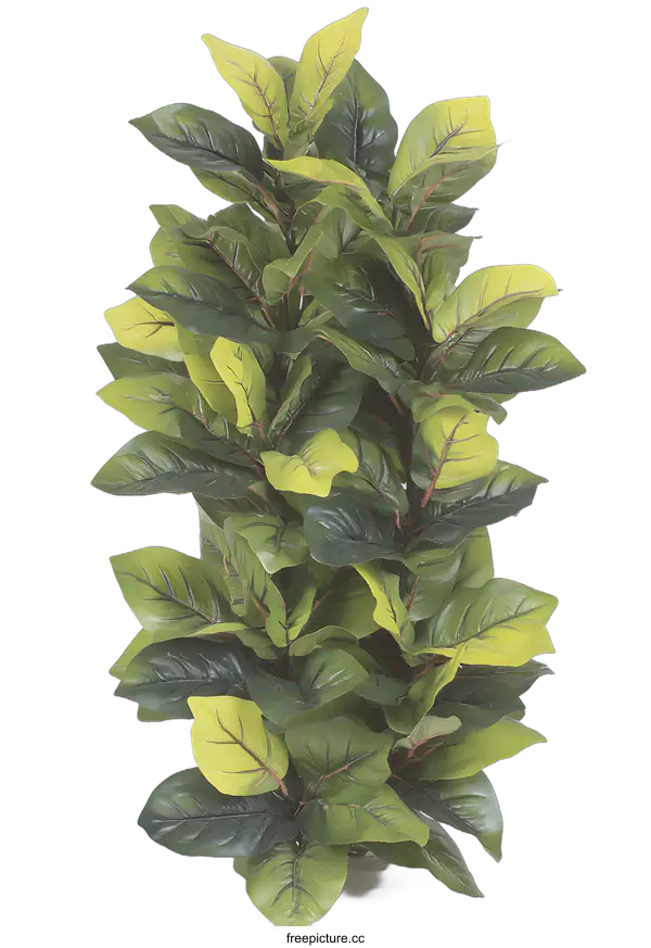 [Transparent Background PNG]Artificial Plant with Green and Yellow Leaves