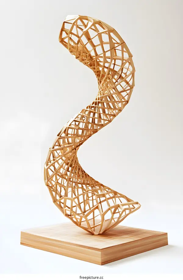Wooden Sculpture of Abstract Design