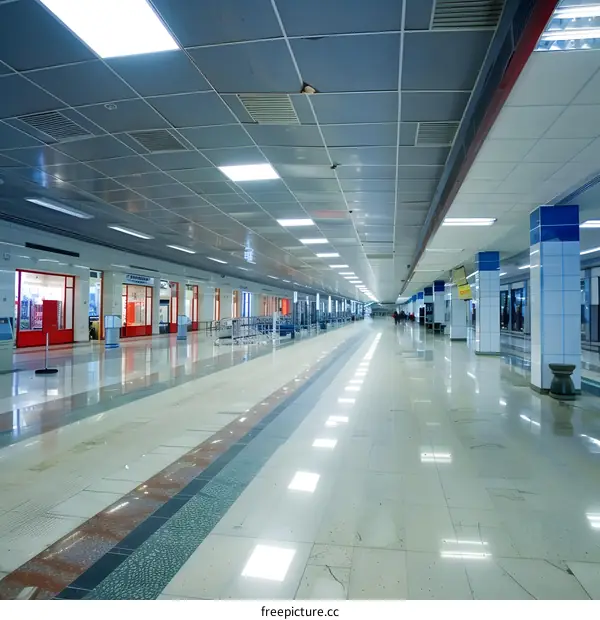 Empty Subway Station Corridor in City