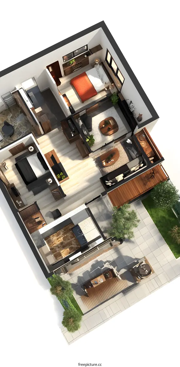 Modern House Interior Design 3D Floor Plan