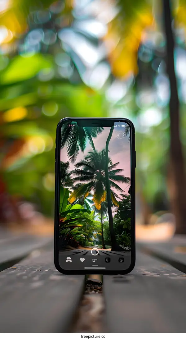 Phone Screen Palm Trees Nature View