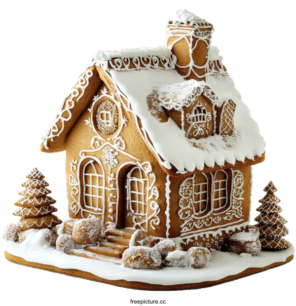 [Transparent Background PNG]Christmas gingerbread house decoration