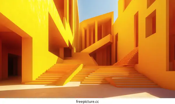 Abstract Modern Yellow Architecture Design