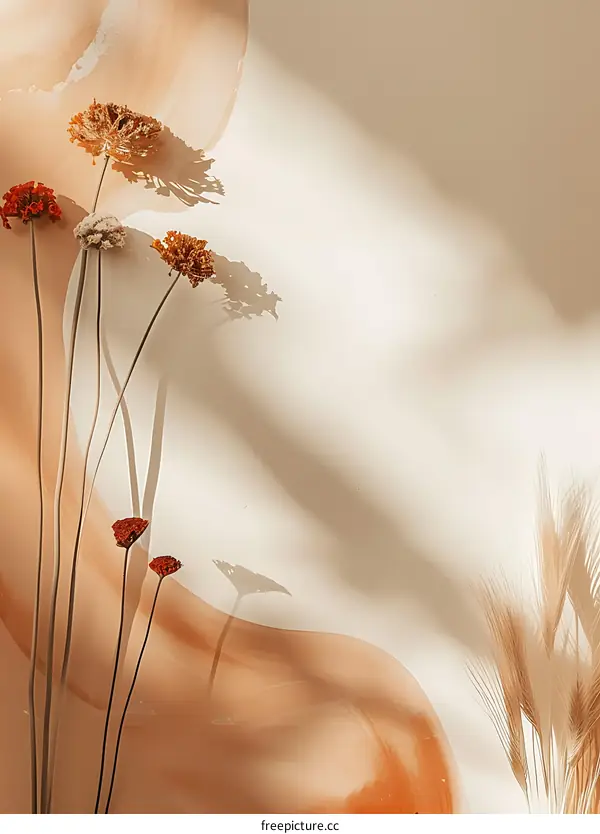 Dried Flowers With Shadows and Light