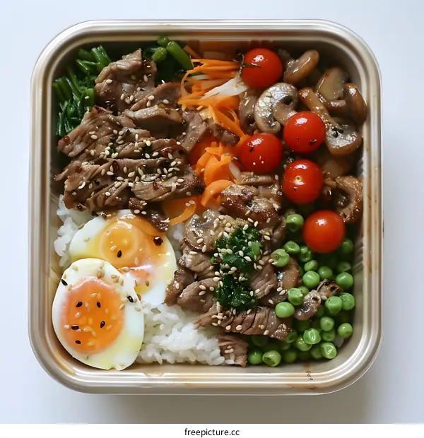 Beef and egg bento box