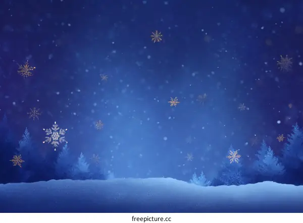 Winter Night Snowfall Christmas Background