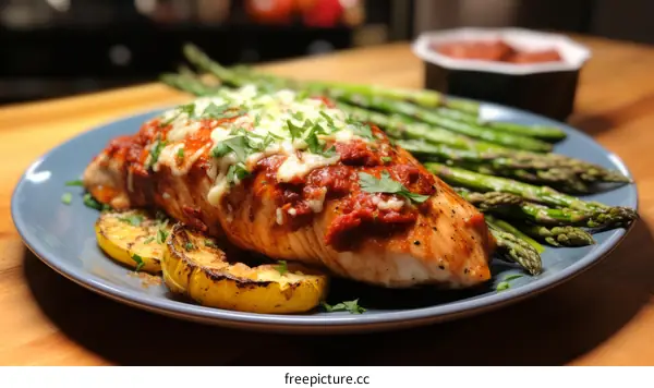 Baked Parmesan Chicken with Roasted Vegetables