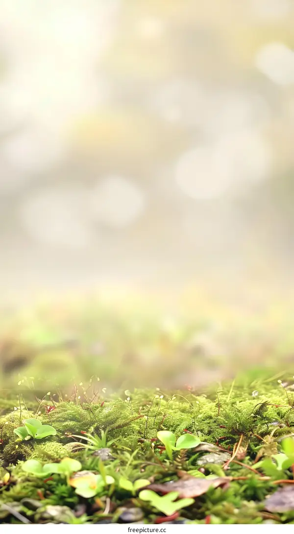 Green Moss Background With Blurred Background