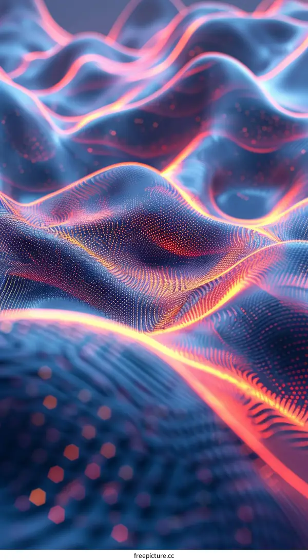 Digital Wave in Blue and Orange