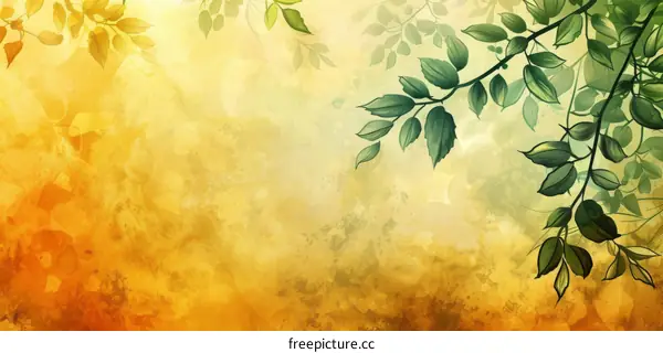 Watercolor Green Leaves Illustration