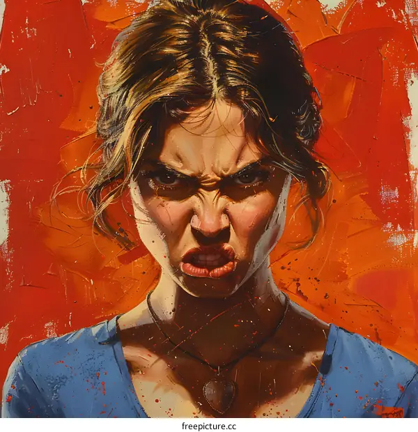 Portrait of an Angry Young Woman