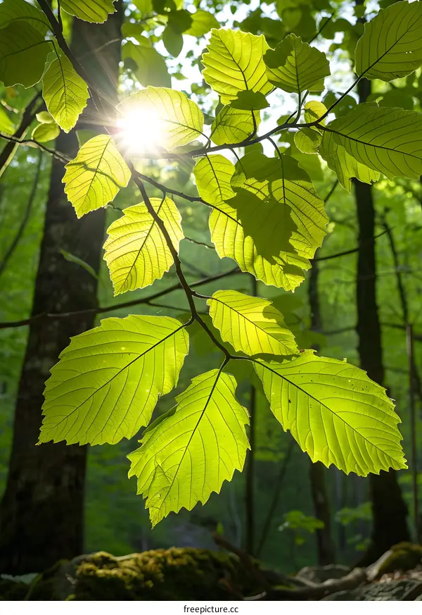 Green Leaves in Sunlight