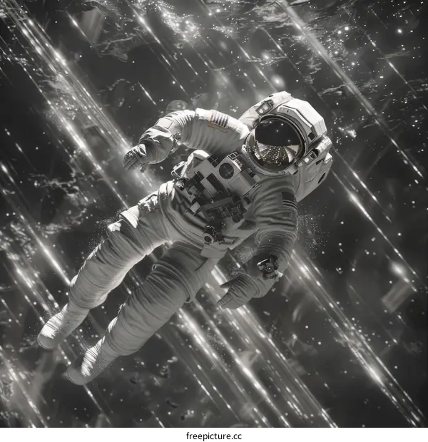 Astronaut Floating in the Vastness of Space