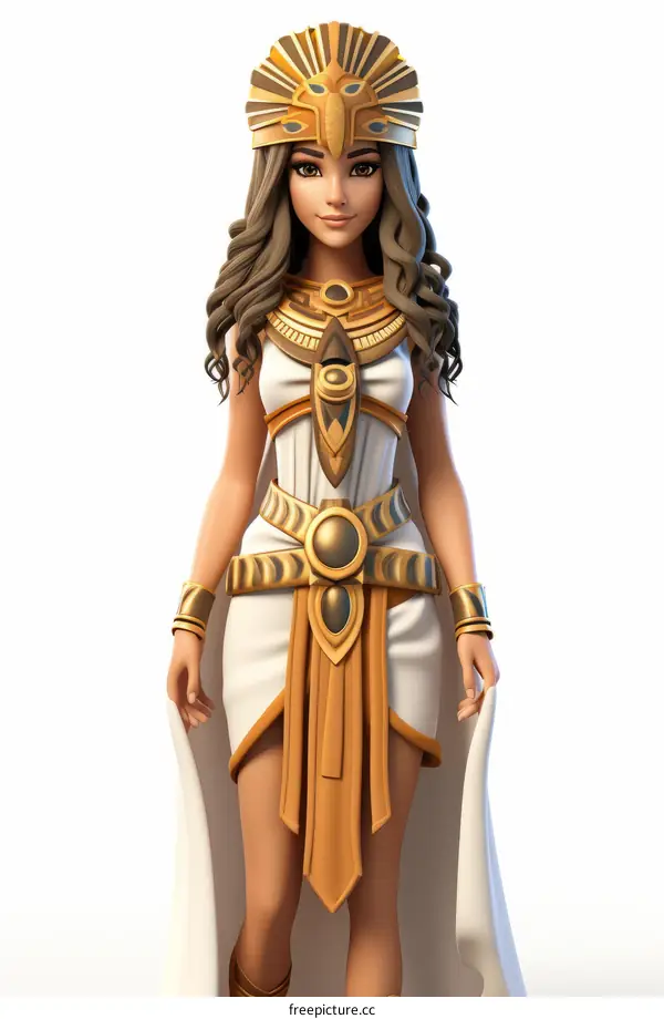 Egyptian Goddess Illustration: Woman in Ancient Costume
