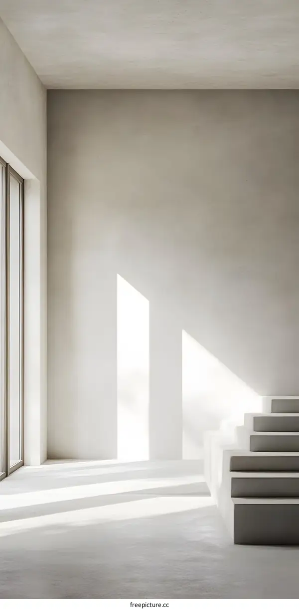 Minimalist Concrete Staircase in a Modern Building
