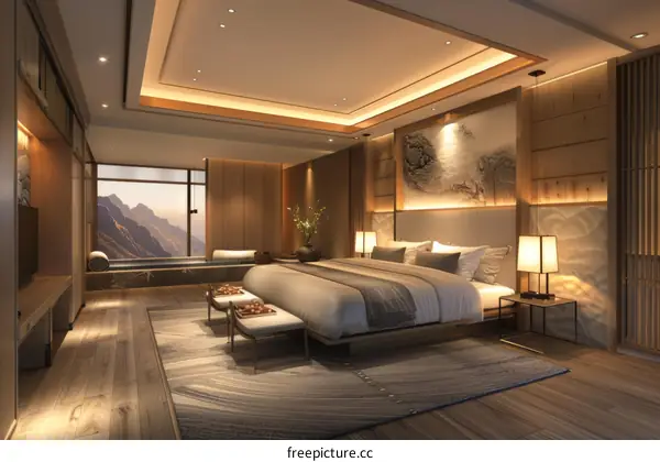 Luxury Mountain View Bedroom Interior Design