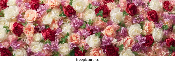 Colorful Artificial Flower Wall Background