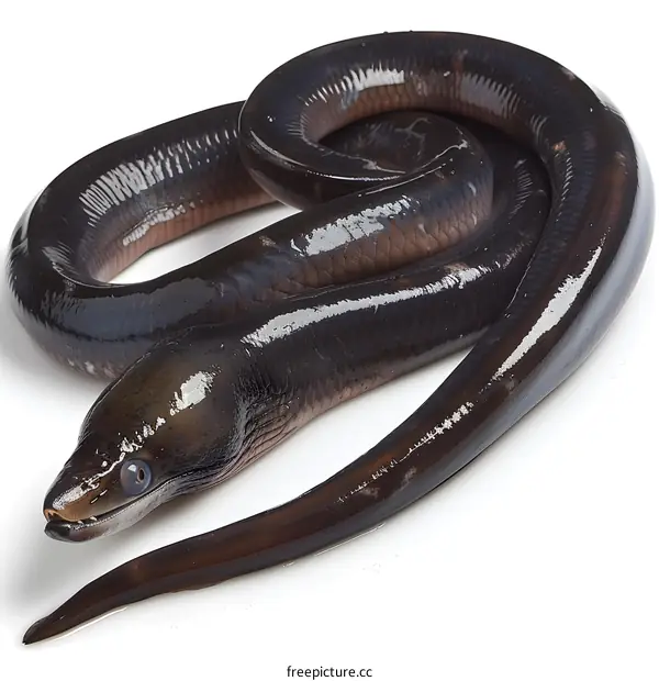 A moray eel on a white background