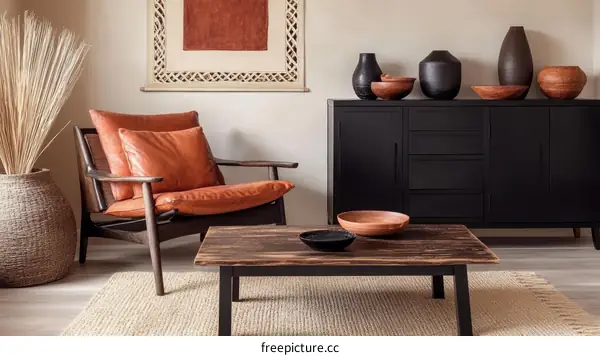 Modern Living Room Decor with Warm Tones