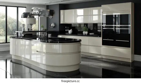 Modern Elegant Kitchen Design with Island