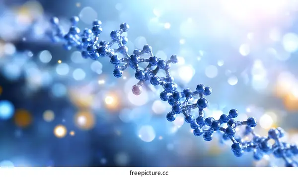 DNA Molecular Structure Illustration with Bokeh Background