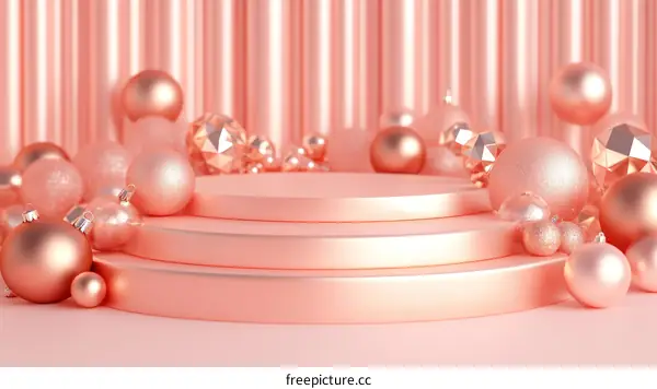 Rose Gold Christmas Ornaments Display Stand