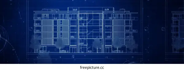 Architectural Blueprint of Modern Apartment Building