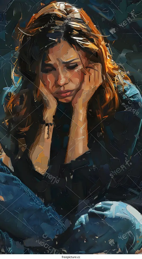 Portrait of a crying woman