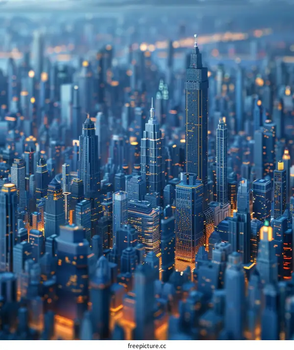 Vibrant Cityscape: Blue and Yellow Architecture