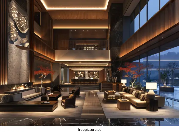 Hotel Lobby: A Modern and Inviting Space