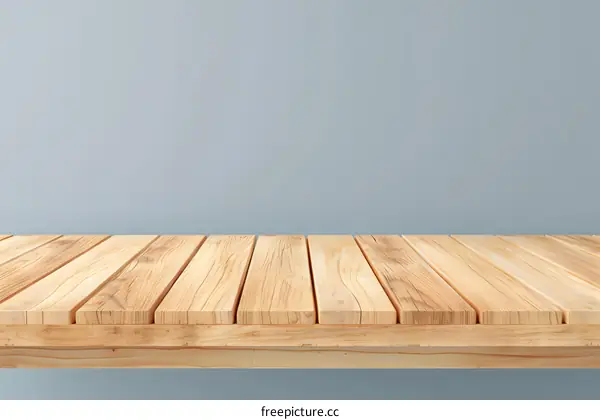 Wooden Tabletop With Gray Background