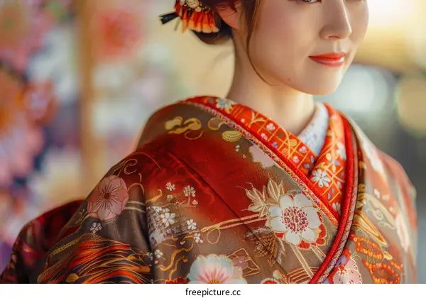 Stunning Portrait of a Geisha in Traditional Kimono