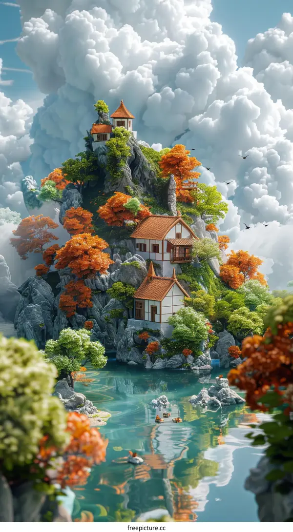 Autumn Fantasy: Mountain Lake House