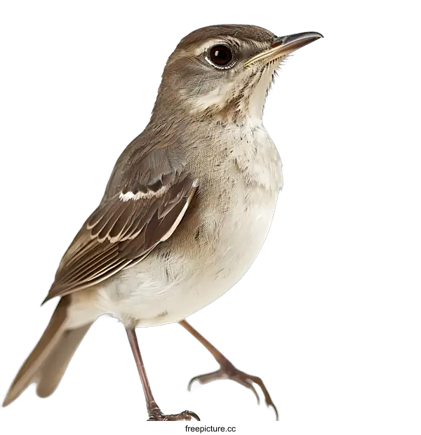 [Transparent Background PNG]Close Up of a Small Bird with Brown and White Feathers