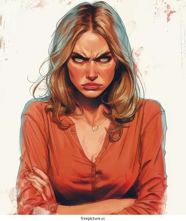 portrait of an angry woman